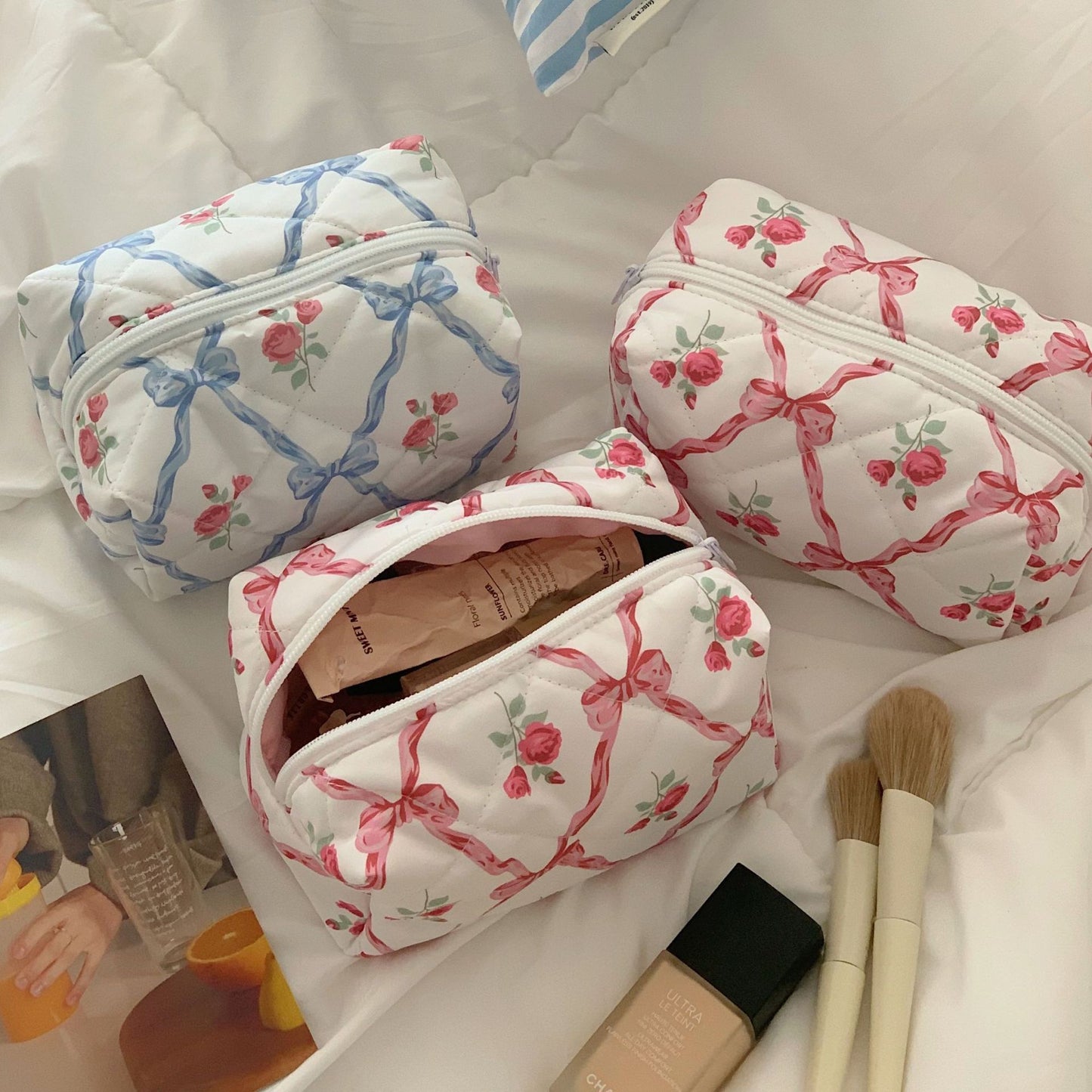 Heart Bow Cosmetic Bag