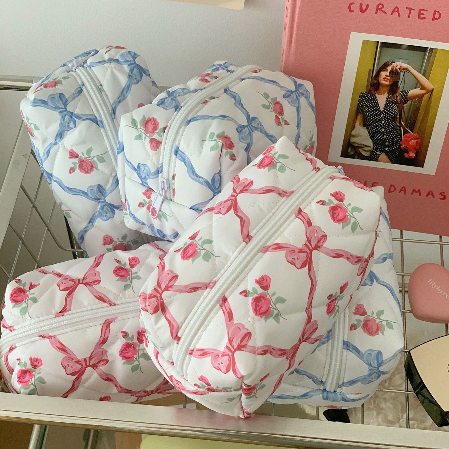 Heart Bow Cosmetic Bag